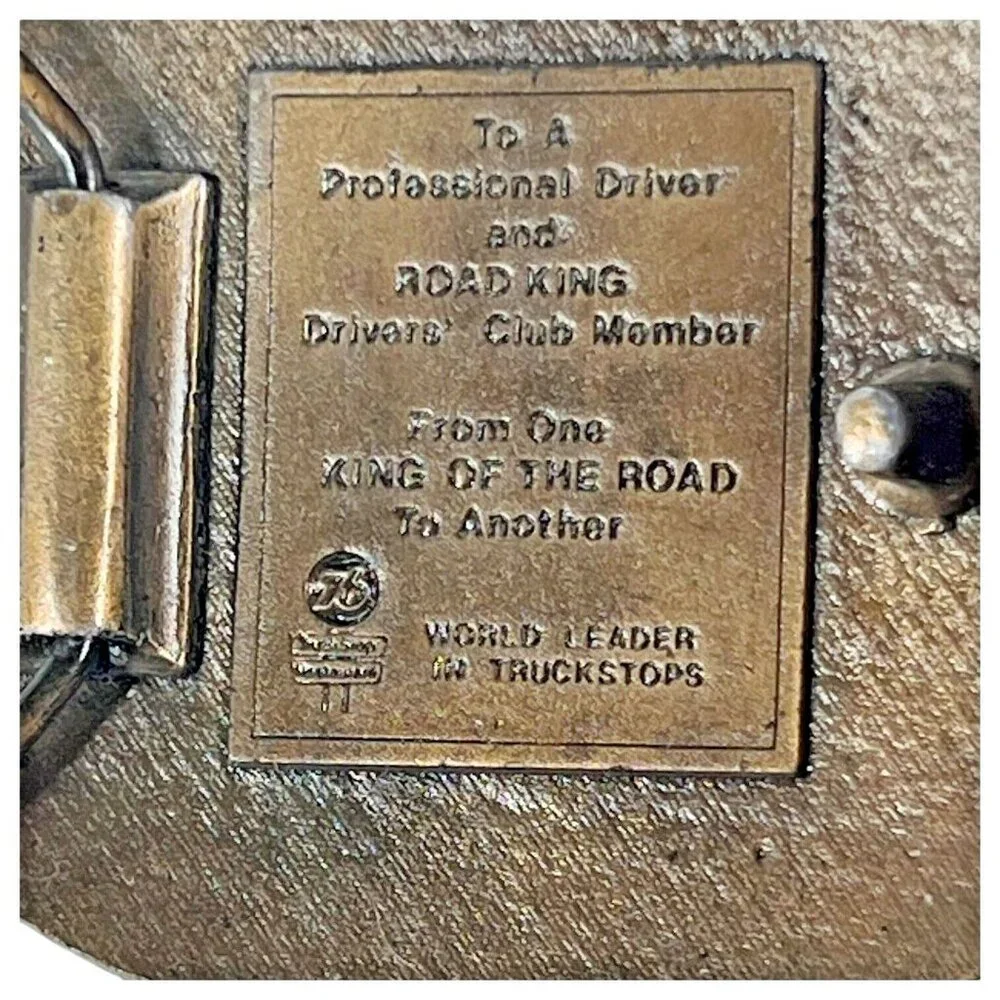 VTG Union 76‎ Brass Road King Lion Head Belt Buckle Truckstop Club Truck Driver